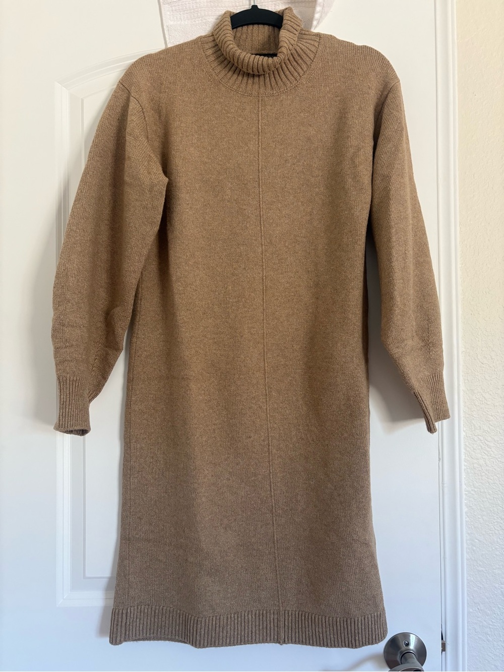 Banana Republic Camel Knit Turtleneck Sweater Dress